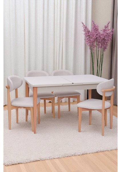 Norte Kum Beyi Lak Panel Mdf Mutfak Masa Takımı 80X130