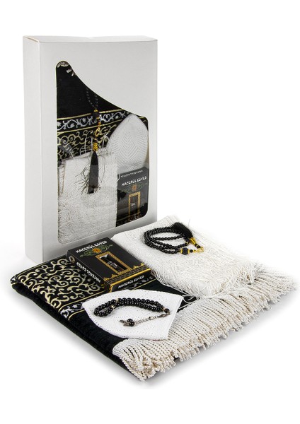 Babalar Gününe Özel Seccade Seti Dini Hediyelik - Pencere Kutulu Hediyelik - Kabeli Seccade