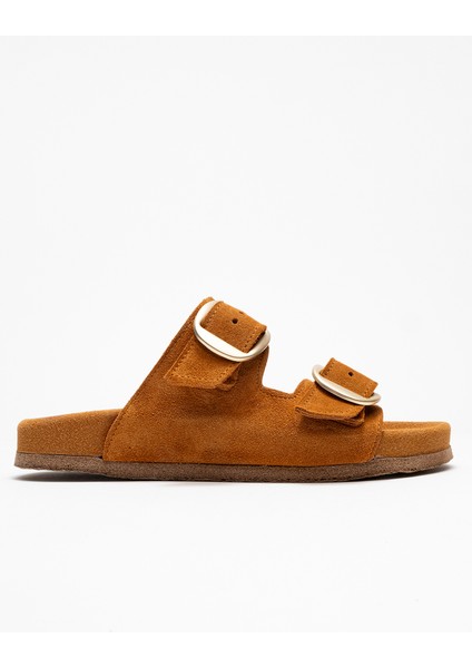 Ovesta Taba Süet Hakiki Deri Çift Bantlı Kadın Terlik fırsatları