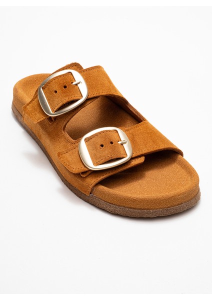 Ovesta Taba Süet Hakiki Deri Çift Bantlı Kadın Terlik indirimleri