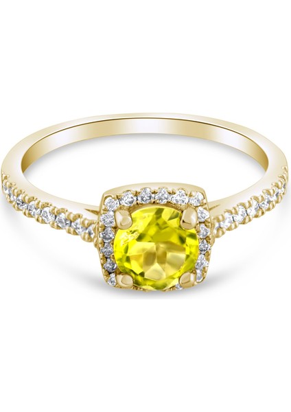 1.06 Karat Pırlanta Sarı Safir Yüzük, Gerçek Pırlanta, Sertifikalı Mücevher modelleri