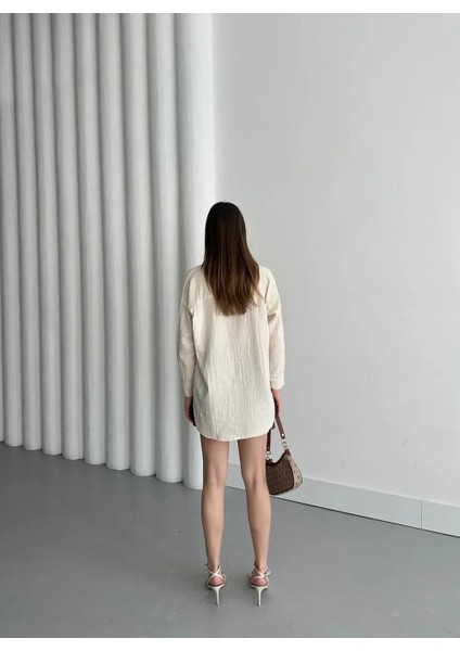 Müslin Sade Gömlek Krem modelleri