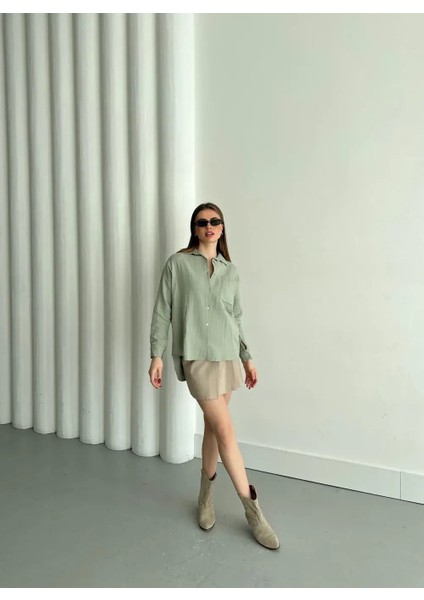 Müslin Sade Gömlek Su Yeşili fiyatları