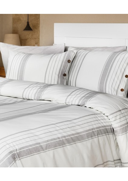 Cotton Collection Çift Kişilik Çizgili Nevresim Seti Mistray modelleri