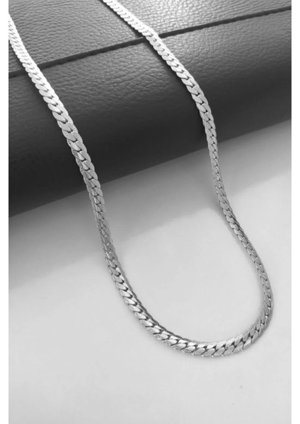 Ezme Hasır Yassı Yılan Model Çelik Erkek Kolye Zincir ECK36-2 modelleri