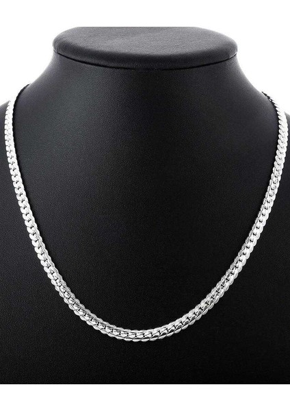 Ezme Hasır Yassı Yılan Model Çelik Erkek Kolye Zincir ECK36-2 indirimleri