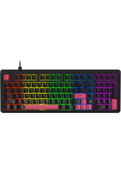 AK980 Siyah - Red Switch Kablolu Mekanik Oyun Klavyesi - Rainbow Aydınlatma - Hot Swap