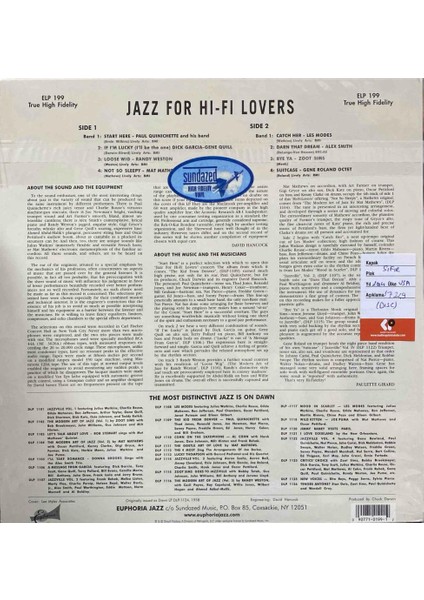 Various – Jazz For Hi-Fi Lovers fiyatları