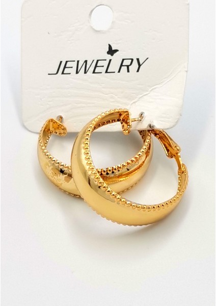 Altın Sarısı Halka Kararmaz Lüks Küpe