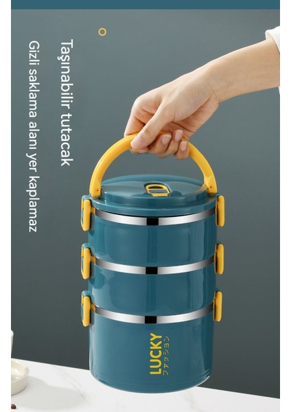 Üç Katmanlı Öğle Yemeği Çantası Paslanmaz Çelik Yalıtımlı Öğle Yemeği Çantası (Yurt Dışından) fiyatları