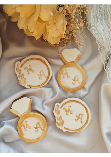 Kişiye Özel Nişan Söz Dügün Yüzük Isimli Kurabiye Seti - 20 Adet fiyatları