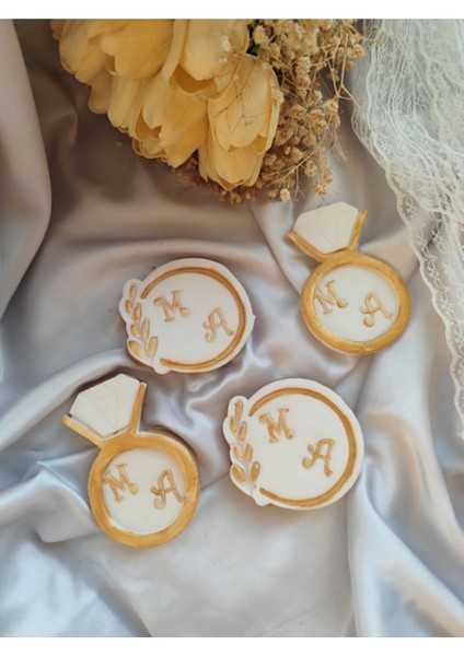 Kişiye Özel Nişan Söz Dügün Yüzük Isimli Kurabiye Seti - 20 Adet modelleri