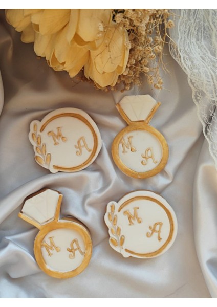 Kişiye Özel Nişan Söz Dügün Yüzük Isimli Kurabiye Seti - 20 Adet fırsatları