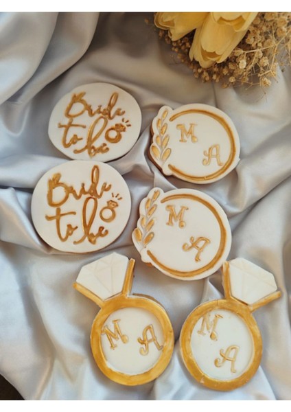 Bride To Be – Nişan & Kına Özel Tasarım Kurabiye Seti - 20 Adet