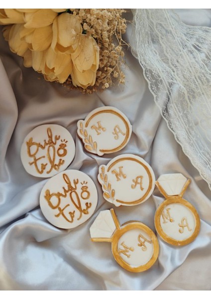 Bride To Be – Nişan & Kına Özel Tasarım Kurabiye Seti - 20 Adet modelleri