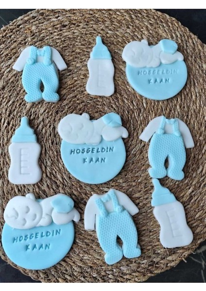 Hoşgeldin Bebek Kurabiye Seti – 20'li (Erkek Bebek Temalı)