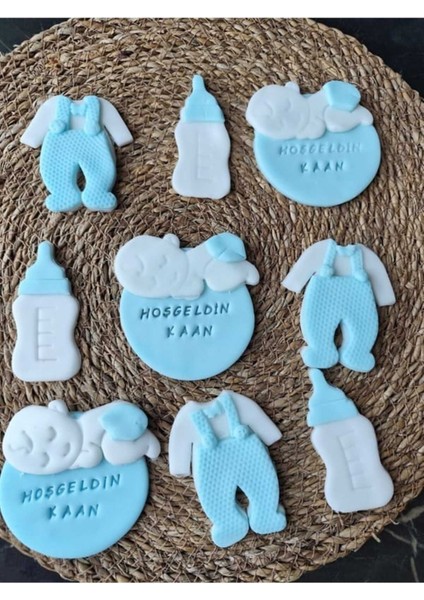 Hoşgeldin Bebek Kurabiye Seti – 20'li (Erkek Bebek Temalı) modelleri