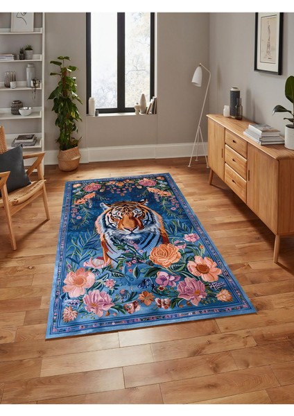 Floral Kaplan Temalı Çok Renkli Dokuma Taban Halı Salon Halısı Çocuk Halısı fiyatları