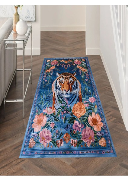 Floral Kaplan Temalı Çok Renkli Dokuma Taban Halı Salon Halısı Çocuk Halısı fırsatları