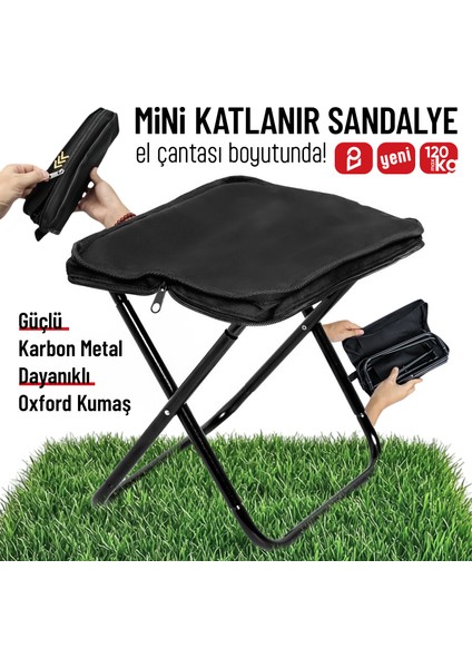 Ultra Hafif El Çantası Boyutunda Katlanır Kamp Sandalyesi Portatif Taşınabilir Piknik Sandalyesi