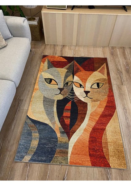 Mars Halı Ikiz Kedi Desenli Salon Halısı MARS265 modelleri