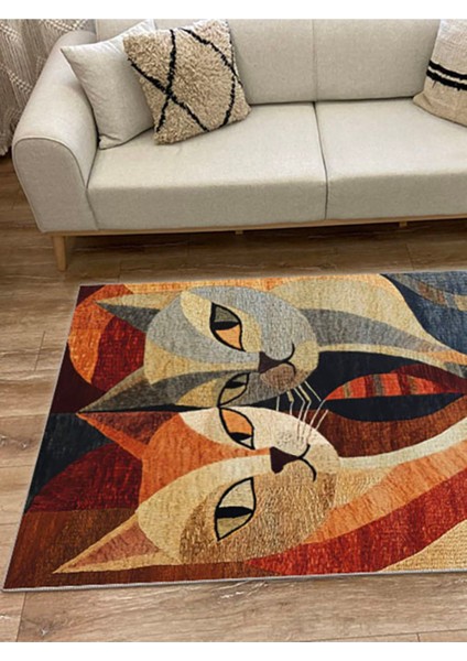 Mars Halı Ikiz Kedi Desenli Salon Halısı MARS265 fırsatları