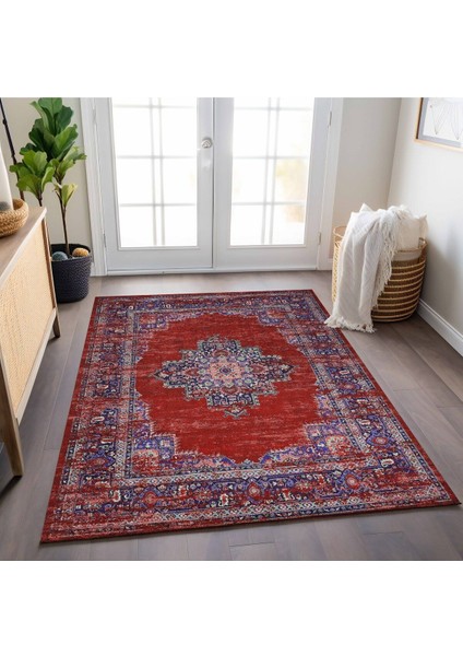 Mars 197 Kırmızı Etnik Desenli Vintage Dokuma Taban Halı fiyatları