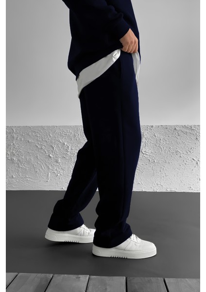 Stwd Baskılı Baggy Lacivert Yazlık 3 Iplik Bol Kesim Düz Paça Mevsimlik Eşofman Altı RF0541 modelleri