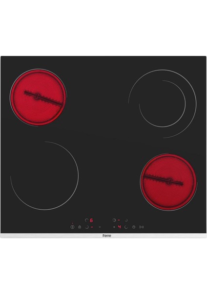 MS263 Siyah Vitroseramik Elektrikli Ocak 60 Cm, Çift Halkalı (Dual) Pişirme Gözlü