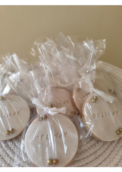 Kişiye Özel Inci Detaylı Isimli Söz & Nişan & Düğün Butik Kurabiye -20 Adet fiyatları