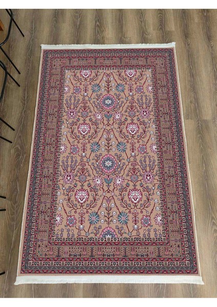 Mars Fuşya Tonlarında Çiçekli Etnik Moderndesenli Pamuk Dokuma Taban Halı fiyatları