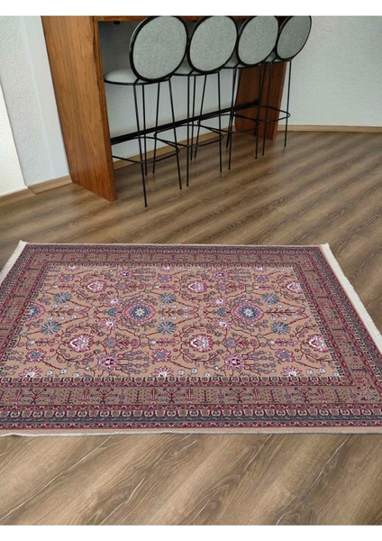 Mars Fuşya Tonlarında Çiçekli Etnik Moderndesenli Pamuk Dokuma Taban Halı fırsatları