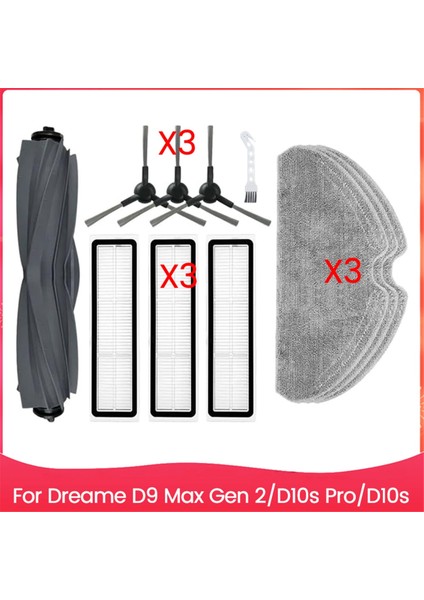 Dreame D9 Max Gen 2 / D10S Pro / D10S Robot Süpürge Aksesuarları Ana Fırça Filtre Paspas Pedleri Yedek Parçalar (Yurt Dışından)
