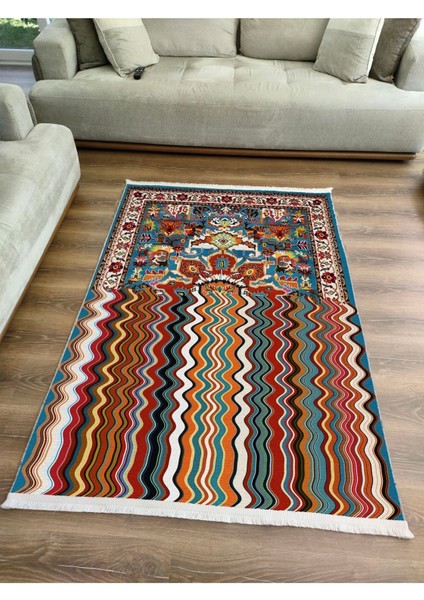 MARS132 Klasik Çizgili Desen Modern Halı Dekoratif Salon Halısı Saçaklı Yıkanabilen Halı fırsatları