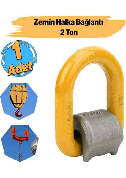 Klipli WLL2T Powerk Zemin Halka Bağlantı 2 Ton Karoser Yük Sabitleme Metal Halka Bağlama Kancası