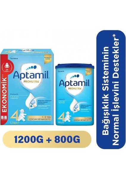 Toz Devam Sütü 2000 G 1 Yaş Üstü Prebiyotik İçerik ile Bağışıklık Destekleyici