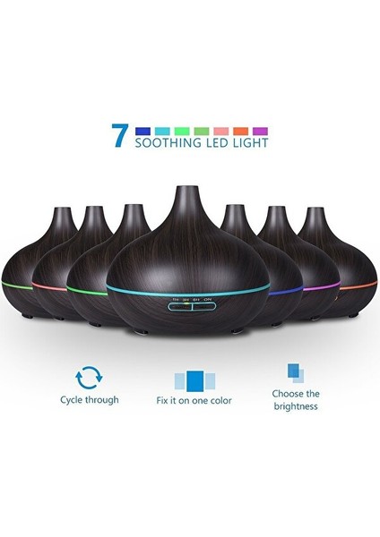 W350 14 W 300 ml Ahşap Tahıl Aromaterapi Hava Arıtma Nemlendirici Ofis / Ev Odası Için LED Işık ile (Kahverengi) (Yurt Dışından) fırsatları