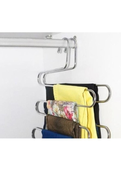 5 Katlı Metal Pantolon Bluz Elbise Eşarp Askısı indirimleri