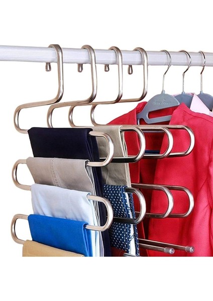 5 Katlı Metal Askılık Pantolon Askı Bluz Elbise Eşarp Başörtü Askısı modelleri