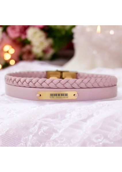 14 Ayar Altın Plakalı Piyano Temalı Dikdörtgen Figürlü Pembe Derili Hediye BILEKLIK-613SEMBOL fiyatları