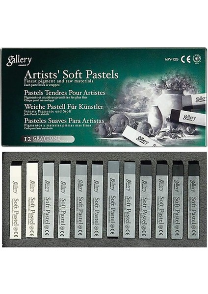 Gallery 1/1 Kuru Pastel 12'li Gri Renkler