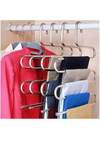 Evgardırop Içine Asılabilir 5 Katlı Metal Elbise Pantolon Eşarp Şal Askısı Pantolon Rafı Düzenleyici