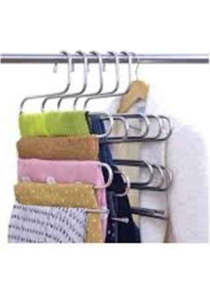 Evgardırop Içine Asılabilir 5 Katlı Metal Elbise Pantolon Eşarp Şal Askısı Pantolon Rafı Düzenleyici fırsatları