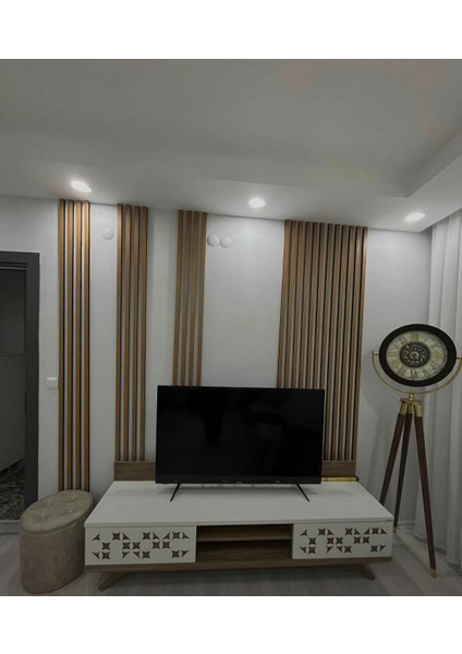 12 Adet Kendinden Yapışkanlı Ahşap Çıta 120 cm - Bambu