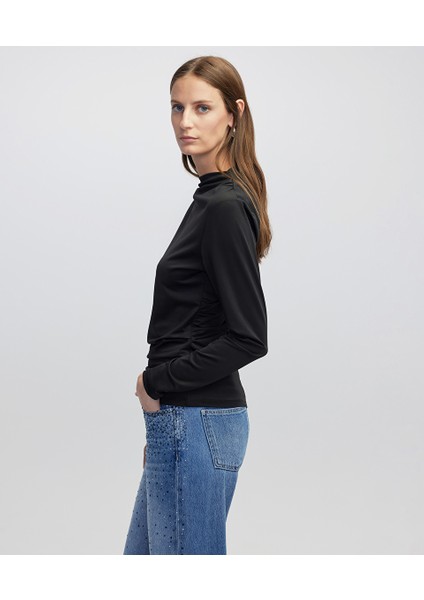 Büzgülü Yüksek Yaka Tişört IW6250070055001 modelleri