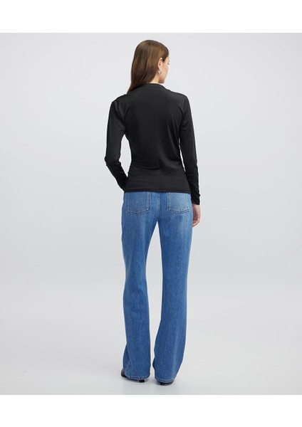 Büzgülü Yüksek Yaka Tişört IW6250070055001 fırsatları