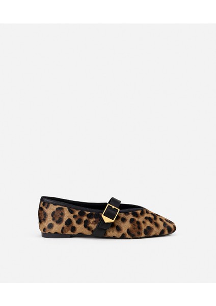 Leopar Desen Tay Tüyü Ayakkabı IW6250030010CD4