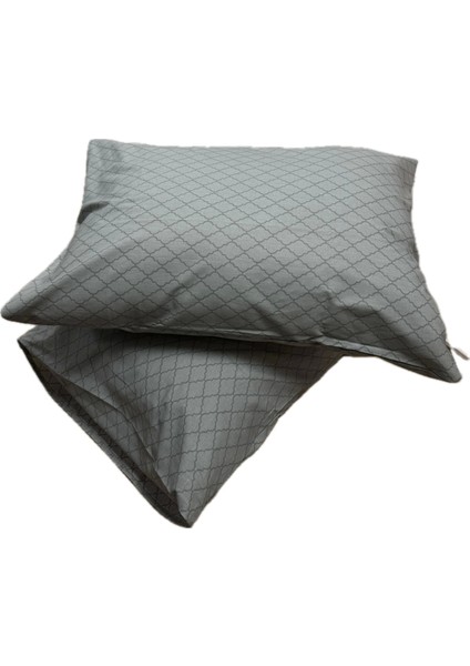 Ranforce %100 Pamuk 2 Adet Yastık Kılıfı Çizgili Desenli Yeşil