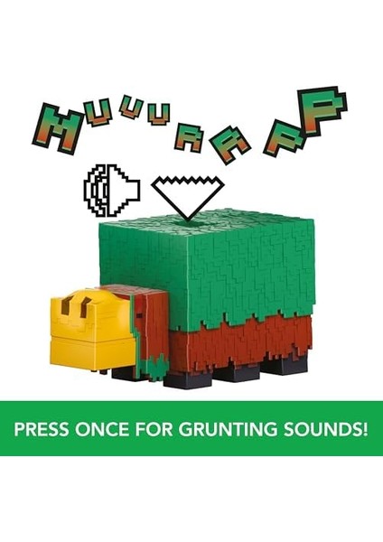 Minecraft Sniffer Aksiyon Figürü, Oyuna Doğru Sesler ve Pikselli Tasarımlı 3,25 Inç Ölçekli modelleri