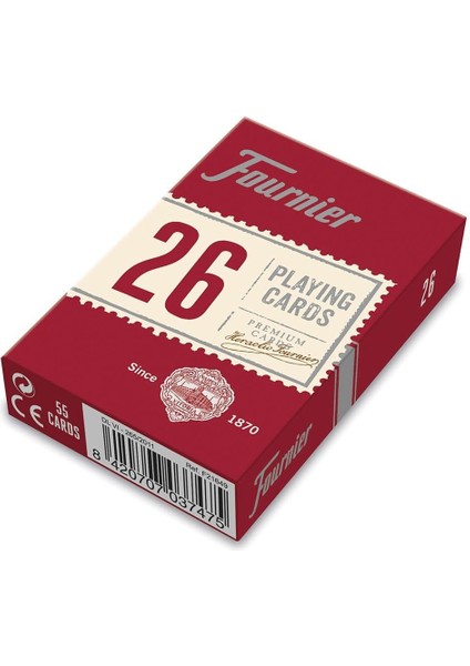 Bridge Oyun Kartları Nº 26, Standard Endeks, Kırmızı / Mavi